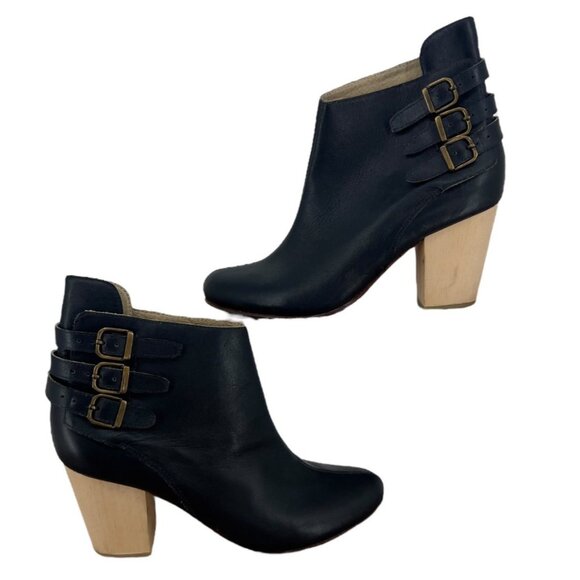 Fortress of Inca Navy Ankle Gabriela Bootie with Buckle Details Size 8 - Picture 5 of 8